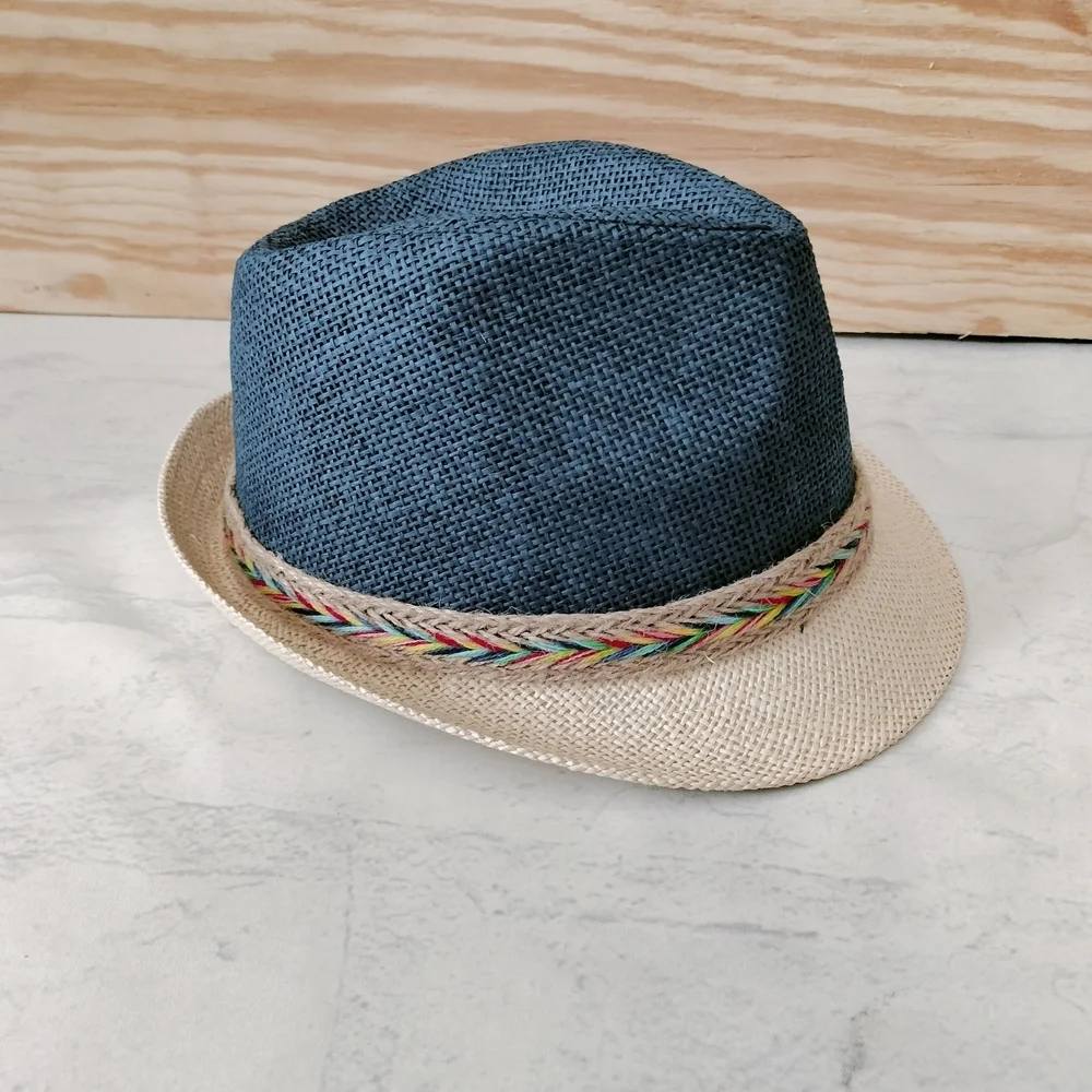 Stylish Two-Tone Fedora Hat Tickle Pink